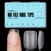 TOMICCA Extra Short Square Nail Tips, 15 Sizes Soft Double-sided