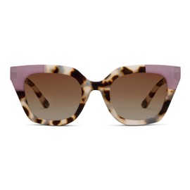 Peepers by PeeperSpecs Women's Nell Sun Polarized Cat Eye Sunglasses, Chai Tortoise/Rose, +0.00