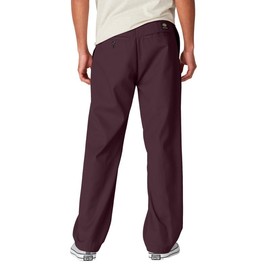 Dickies Men's Skateboarding Regular Fit Twill Pants, Maroon, 33W x 32L