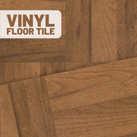 Ben&Jonah Collection Nexus 3 Finger Med. Oak Parquet 12x12 Self Adhesive Vinyl Floor Tile - 20 Tiles/20 sq Ft