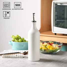 Sweejar - Botella dispensadora de aceite de oliva de cerámica grande, opaca, protege el aceite para reducir la oxidación, adecuada para el almacenamiento de aceite, vinagre, salsa de soja y otros