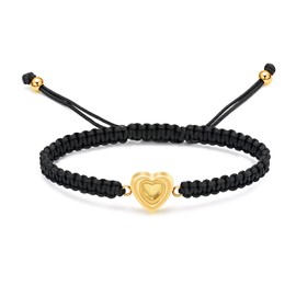 QGJNSGC Glass Heart Urn Bracelet for Women Men Cremation Jewelry for Ashes Braided Rope Bracelet Keepsake Memorial Urn Lockets for Human Ashes Urn Bangle Bracelet Jewellery (Gold)
