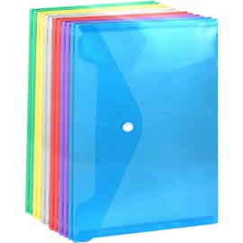 Bolsas Tipo Guardar Documentos Tamaño Oficio Plástico Pp Cierre Seguro 12 Unidades Coloridas para Uso Escolar y Laboral