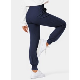 Dokotoo Joggers for Women High Waisted Drawstring Pant Womens Workout Pants with Side Pocket Casual Flowy Cuffed Plain Jogging Resort Wear for Women Lounge Sweatpants Blue XX-Large