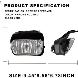 Winjet Driving Fog Lights Lamps Replacement for Chevy Silverado 2003 2004 2005 2006 2007 All Models Avalanche 2002-2006 Without Body Cladding H10 12V 42W Halogen Bulbs Right Side