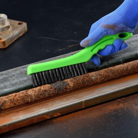 MAXMAN Wire Brush Set 2PCS, Carbons Steel Wire Brushes for Cleaning, 10 Inch Heavy Duty Wire Scratch Brush with Plastic Handle, Wire Brush for Rust Remover, Automotive, Paint, Welding Slag