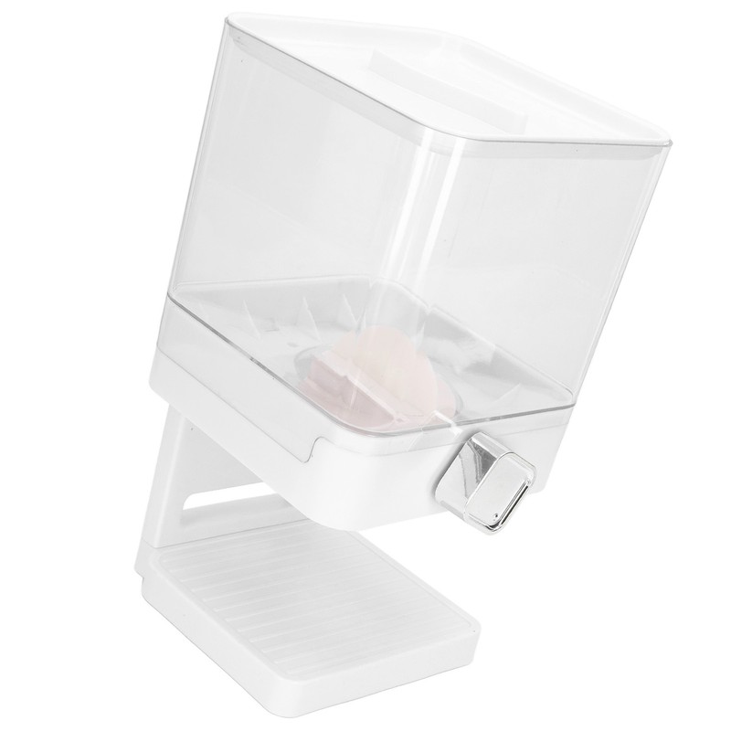Cereal Dispenser 17.5oz Capacity Single Grid Grain Dispenser Transparent Plastic