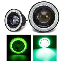 Kstyle Green 3.0 LED Fog Light Universal with Squid Ring 30w High Performance COB Waterproof Left and Right 2pcs Set (3.0"-76mm)