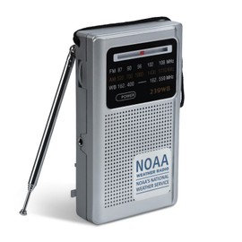 T.TAOMI NOAA Weather Radio Portable Radio, Best Reception, AM FM Transistor Radio for Mowing, Jogging, Cycling, Gardening, Powered by 2 AA Battery