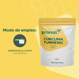 Cúrcuma Turmeric Especia En Polvo 300 Grs Pronat 100% Puro