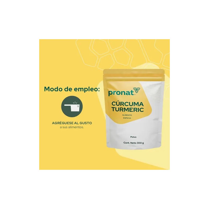 Cúrcuma Turmeric Especia En Polvo 300 Grs Pronat 100% Puro