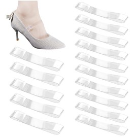 15 Pairs Shoe Straps for Loose Shoes,Elastic High Heels Shoes Straps for Heels for Women's Slingback & Strap Heels,Clear Anti-Slip,Elastic Silicone