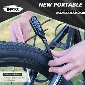 IMAYCC Bicycle Lock with Combination Code, Lightweight, Multifunctional Security Strap, Cable Lock with 3-Digit Code, Robust Steel, Ideal for Cycling, Scooter, E-Mobility, & Outdoor Equipment