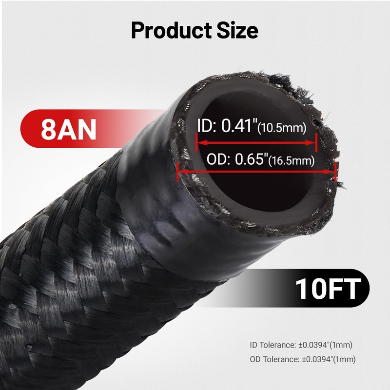 EVIL ENERGY 8AN Fuel Line Kit, 8AN Hose Nylon Braided