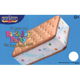 Birthday Party Sandwich (Blue Bunny) Ice Cream Truck Sticker 8"x 5"