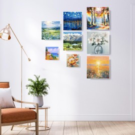 Kigniote Canvas Set 6 PCS Canvas for Painting 20 x 20,15 x 15,10 x 10 cm Canvases, Stretched Blank Canvas for Painting Art Canvas Board for Oil Painting Acrylic Painting Canvas Boards for Artist