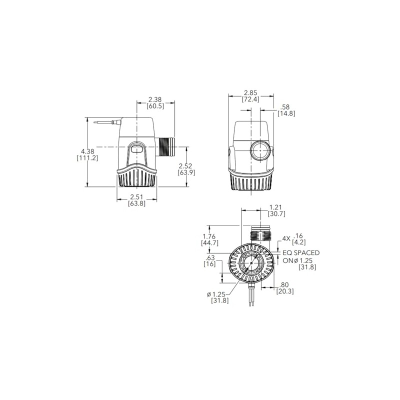 Rule Standard Bilge Pump 27DA - Not Automatic, Submersible, Marine