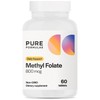 PureFormulas Methylfolate 800 mcg – Active B9 (5-MTHF) for Cardiovascular,