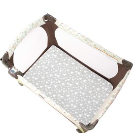 Travel Cot Fitted Sheet, 2 Pack, 100% Jersey Knit Cotton Pack n Play Sheets or Playpen Sheets(95×65cm), Ultra Soft and Breathable for Baby