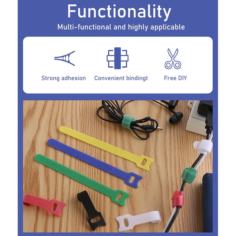 KICPUK 25 Pcs Storage Bandage Bundle, Cable Organiser, Adjustable Cord