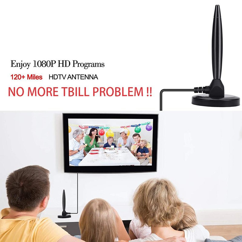 120 Mile High Definition Digital Indoor TV Antenna Smart Signal