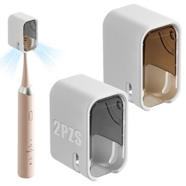 Portacepillos de Dientes,2 Piezas Porta Cepillo de Dientes para Baño Pared con Funda Impermeable,Estructura de Ventilación,Sin Perforación,Organizador de Cepillos de Dientes,Para Baño,Dormitorio