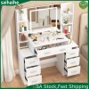Yamissi Large Vanity Set Dressing Table with LED Lighted Mirror