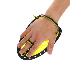 Swim Paddles, Swim Fins, Swimming Fins, Swim Hand Paddle Swim Training Paddles Adjustable Diving Training Hand Fin Flippers Flat Paddles Swimming Training Aid for Men Women Children(Yellow L)