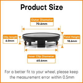 GTownWorks for BBS Wheel Center Caps 70.6mm(2.78in) 09.24.467 09.24.467 09.24.486 09.24.494 56.24.120 09.24.471 09.24.510 Black (Snap-in Diameter: 2.39in) Set 4pcs