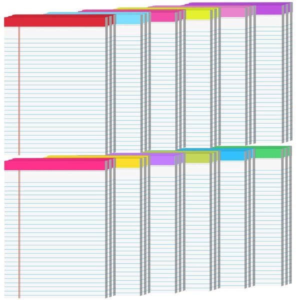 Oleitodh Legal Pads Bulk,5 x 8 Inch Rainbow Notepad-36Pack
