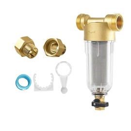 40 Micron Filtro de Agua de Sedimentos Spin Down, Filtro de Sedimentos Reutilizable Sistema de Prefiltración para Agua de Ciudad Spin Down De Sedimento (Más accesorios de 3/4 de pulgada)