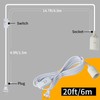 PinRight 20ft Pendant Light Cord, with E26 Socket Pendant Light