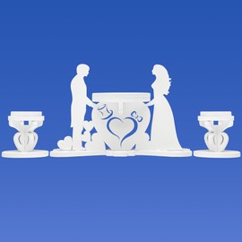 Unity Candle Table Holder for Bride and Groom - Candles for Wedding Ceremony Set of 3pcs