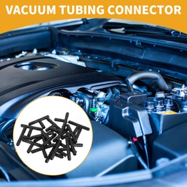 Partuto Vacuum Tubing Connector for Car Hose Tee Connector Nylon Black 1/4"