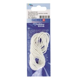 GLOREX 6 8620 5 Kerzendocht Größe 05, 3 m, Docht, weiß, Taille 5