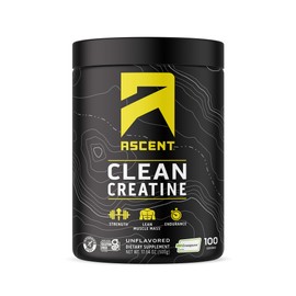 Ascent Clean Creatine Monohydrate Powder - 5G Per Serving, Creapure Creatine Supplement - Unflavored, 100 Servings