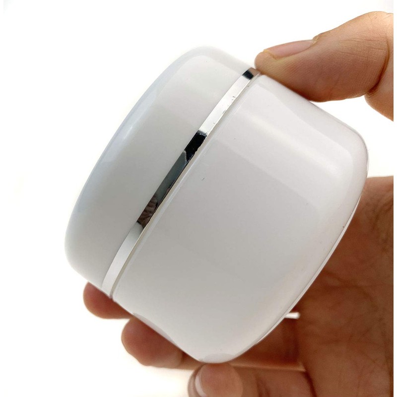 Bamboopack 3 x 250ml White Plastic Cosmetic Containers with Silver