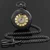 Tiong Men's Unique Black and Gold Color Quartz Pocket Watch