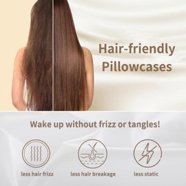 RUIKASI Satin Cushion Cover 80 x 80 cm Set of 2 - Silky Pillowcase 80 x 80 cm Light Grey with Zip, Easy Care Like Silk Pillowcases Double Pack, Soft Pillowcases for Hair and Skin