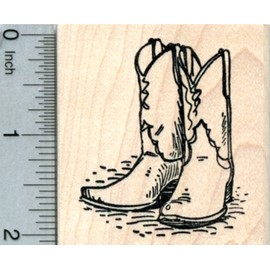 Cowboy Boots Rubber Stamp, Western