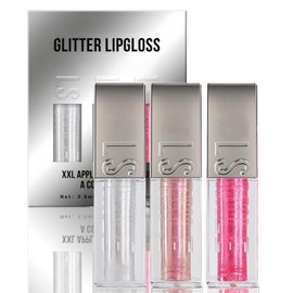 3Pcs Diamond Glitter Lip Gloss Set,Tinted High G/lossy Lip Gloss,G/litter Lip Gl/oss Lipstick,Lip Glo/ss Sets,Hydrating Shimmer Liquid Lipstick,Sparkly Lip Glos/s,Pink Lipgloss,Glitter Lip Kit