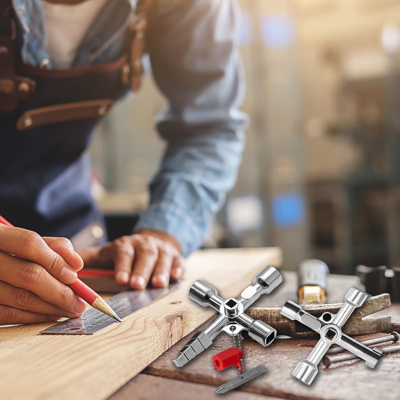 LECTNORE 2 Pcs 4 Sided Universal Key Control Cabinet Switch