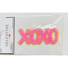 brother sister design XOXO  Chenille & Glitter  Patch Sticker 3.5"x 1.5"  Valentine's Day Craft