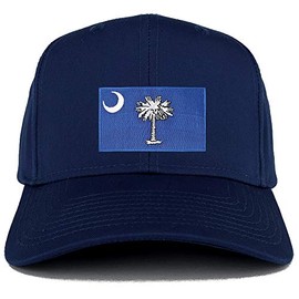 Armycrew New South Carolina State Flag Embroidered Patch Adjustable Baseball Cap - Navy