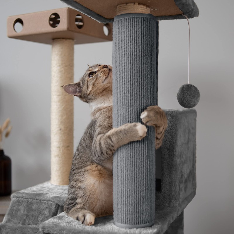 Furhaven Wrap Around Scratching Post Cover for Indoor Cats, Fits