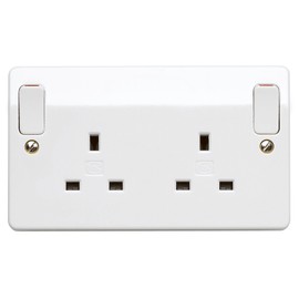 K2746WHI MK 13A 2G DP Switch Socket Out Rocker K2746 WHI