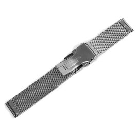 CASSIS U0025304 MESH LOCK PB Mesh Watch Band, 0.8 inches (20 mm) Replacement Tool Included, Silver, Mesh