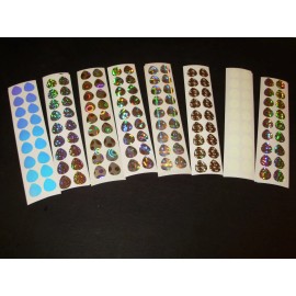 Mad River Dubbing Company #2 Colorado Blade 50 PCS Holo/UV/Glow Die Cuts in 9 Styles Fishing Lure Tape - Silver Mini Bubbles Holo