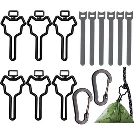 Dog Poop Bag Holder, Waste Bag Holder, Dog Poop Bag Carrier, Hand Free Holder (6 pack, Black)