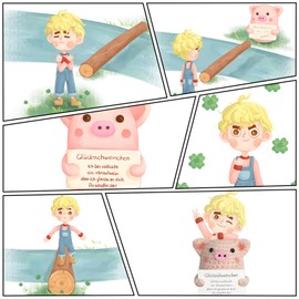 Tixlux Pocket Hug Lucky Pigs, Creative Knitting Wool, Mini Pig Doll and Small Hug Lucky Charm (Silver Ⅱ), Courage Gift, Get Well Gift, First Day of School Gift